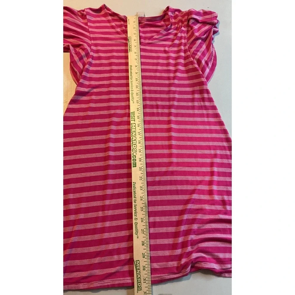 Tommy Bahama Pink Beachy Vacation Striped V-Neck‎ Flutter Sleeve Shift Dress S